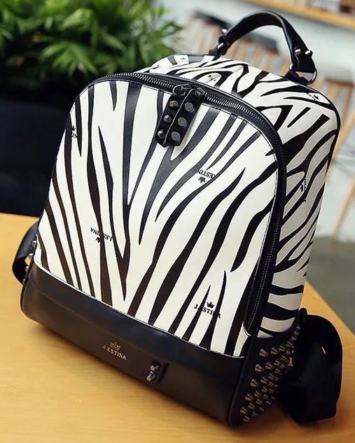 Rucsac dama alb cu negru Diana